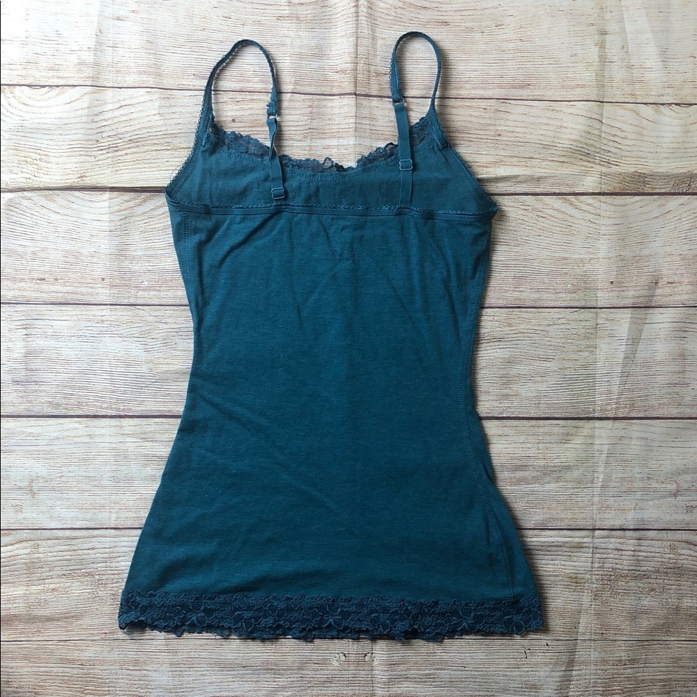 Y2K Teal Camisole with Lace‎ Detail - Picture 5 of 5